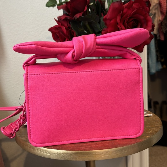 Nanette Lepore Hot Pink Bow Top Crossbody Bag, NWT - Picture 4 of 9